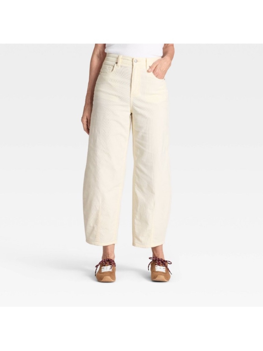 Women’s High Rise Corduroy Barrel Jeans Universal Thread Cream